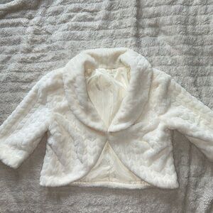 White Faux Fur Shrug
